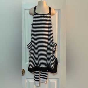 Luna Luna Copenhagen Black striped dress w footless tights Sz 12